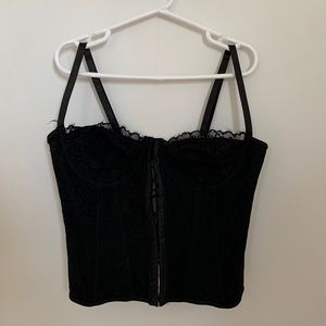 Black lace corset (lace up back) - Size S - Barely ever worn